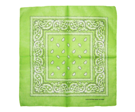 PAISLEY BANDANA lichtgroen 55x55 cm hoofddoek / zakdoek