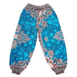 Dashiki harem broek AQUA | dames Aladdin pants | maat M/L
