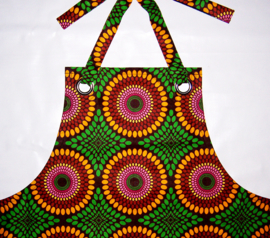 Afrikaanse keukenschort SEEDS | unisex | 100% katoen african wax print