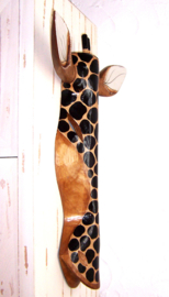 53 cm Houten GIRAFFE masker FOLUKE - Afrikaans dierenmasker