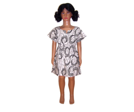 Dashiki jurkje DA'ZAY met elastische taille | afrikaanse wax print | kleuter maat M = 4-5 jaar