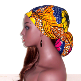 Afrikaanse hoofddoek - headwrap NAYELI | African wax print 100% katoen - 180 x 56 cm