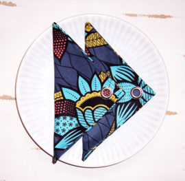 Afrikaanse SERVETTEN Nairobi | set van 2 | african wax print napkins  | 35 x 35 cm | 100% katoen