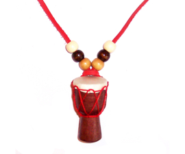 KETTING DRUM #5 | afrikaanse djembé | hout / rode leerveter