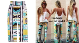 Palazzo pants WIT-MULTICOLOR | hippie bohemian style maat 40