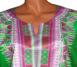 Afrikaans dashiki shirt  GREEN | Vlisco ANGELINA | unisex