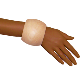 BANGILI 6,5 cm brede houten armband naturel cherry wood