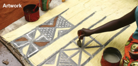 Bogolan mud cloth uit Mali - Afrikaanse modderdoek Bambara - 4 color 110x160 cm (#3)