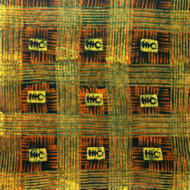 004 GHANA batik stof ADINKRA GREEN - cotton | handgemaakt