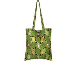 Afrikaanse print schoudertas / shopper SADIE super-wax met tashanger