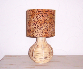 Tafellamp BATIK RICE | rotan boho sfeerlampje / slaapkamer lampje | 32 cm