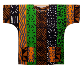 Afrikaans dashiki shirt MUD CLOTH print MALI orange | unisex