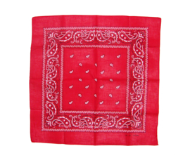 PAISLEY BANDANA rood 55x55 cm hoofddoek / zakdoek vintage style