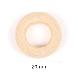 Blank houten ringen 20 mm | voor sieraden en macramé | 10 stuks