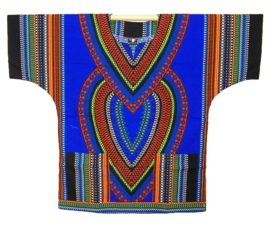 Afrikaans dashiki shirt HEART BLAUW | african print | unisex