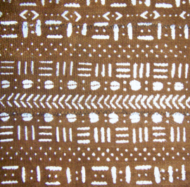 Bogolan mud cloth uit Mali - Afrikaanse modderdoek Bambara - mustard doek 110x160 cm (#3)