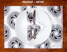 Afrikaanse PLACEMATS Adinkra | set van 2 | african wax print  | 32,5 x 45 cm | 100% katoen Ankara stof