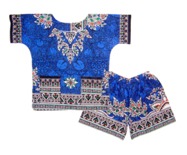 African dashiki set ZAFFRE | shirt + short | unisex | kleuter | maat M = 4-6 jaar