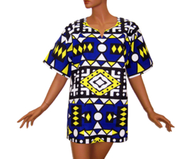 Afrikaans dashiki shirt | unisex | SAMACACA ANGOLA blauw
