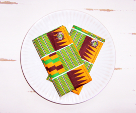 Afrikaanse SERVETTEN Kente | set van 2 | african wax print napkins  | 35 x 35 cm | 100% katoen