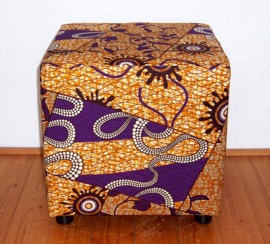 AJANI afrikaanse poef/hocker | African Wax Print | 46x46x46 cm