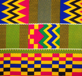 218 Afrikaanse stof | Kente Ghana - African Wax Print - Polycotton | prijs / yard