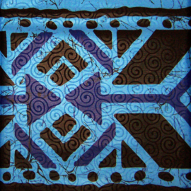 283 Afrikaanse stof | African Fanga Super-Wax Print - Polycotton | prijs / yard