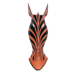 50 cm Houten ZEBRA masker ABEBE - Afrikaans dierenmasker