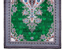 Dashiki stof EMERALD | etnische print | 100% katoen | coupon 166 x 108 cm