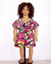 Dashiki set BABY GIRL ROSE | jurkje + luierbroekje | Vlisco Super-Wax | maat 62/68 = 4-6 maanden