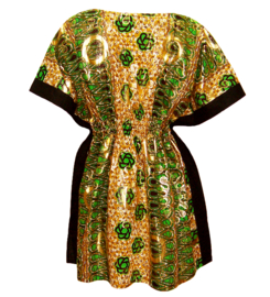 Afrikaanse dashiki jurk SONIA | kaftan-jurkje met gouden opdruk