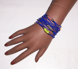KRALENSNOER ketting / armband donkerblauw 110 cm | Boho - Hippie style