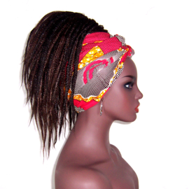 Afrikaanse hoofddoek - headwrap ELANA | African wax print | katoen - 180 x 56 cm