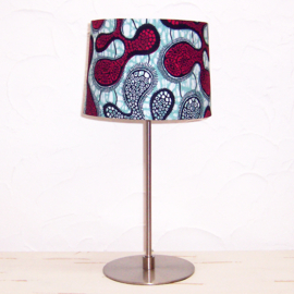 Afrikaanse tafellamp KORAAL CERISE | Vlisco Wax Block Print | schemerlamp | 40 cm