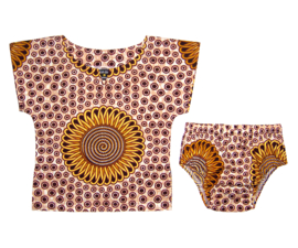 Dashiki set BABY BOY CHEETAH | shirt + luierbroekje | Afrikaanse stof | maat 62/68 = 3-6 maanden