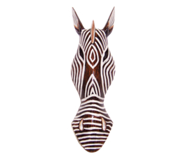 ZEBRA masker 49 cm | houten afrikaans dierenmasker (#FS)