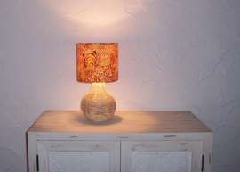 Tafellamp BATIK ART | rotan boho sfeerlampje / slaapkamer lampje | 32 cm