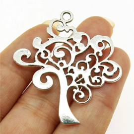 TREE OF LIFE hanger van tibetaans zilver | 42 x 37 mm