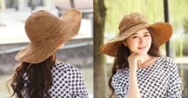 STRANDHOED BROWN | strooien hoed voor vakantie | opvouwbaar