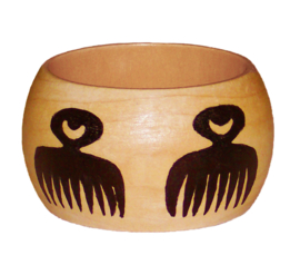 BANGLE BEAUTY | 4,8 cm brede houten armband met West-Afrikaans Adinkra Symbool