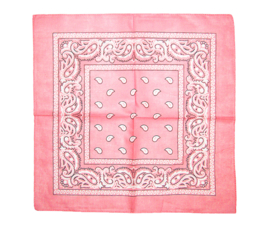 PAISLEY BANDANA roze 55x55 cm hoofddoek / zakdoek hip-hop