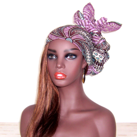 Afrikaanse hoofddoek - headwrap ONYEKA | African wax print 100% katoen - 180 x 56 cm
