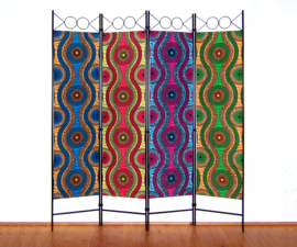 Afrikaans kamerscherm COCO | African room divider | 4-delig, inklapbaar | 180 cm x 160 cm