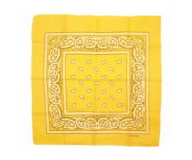 PAISLEY BANDANA geel 55x55 cm hoofddoek / zakdoek hip-hop