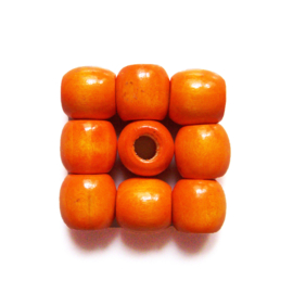 HOUTEN KRALEN 16x17 mm ORANJE | rijggat 7 mm | 4 stuks