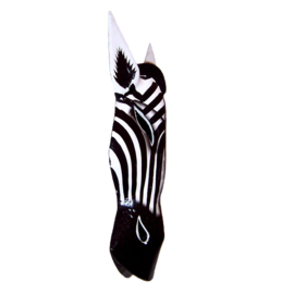 30 cm Houten ZEBRA masker ASANTE - Afrikaans dierenmasker