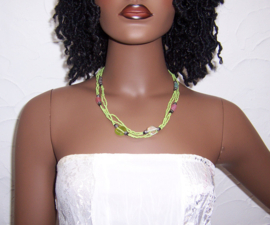 KRALENSNOER ketting / armband groen 108 cm | Boho - Hippie style