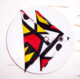 Afrikaanse SERVETTEN Samakaka rood-geel | set van 2 | african wax print napkins  | 35 x 35 cm | katoen