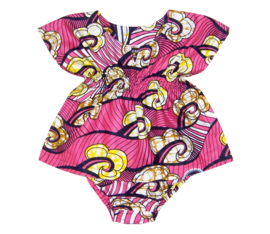 Dashiki set BABY GIRL ROSE | jurkje + luierbroekje | Vlisco Super-Wax | maat 62/68 = 4-6 maanden