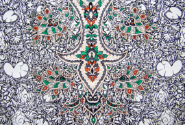 Dashiki stof WHITE | etnische print | 100% katoen | coupon 166 x 108 cm